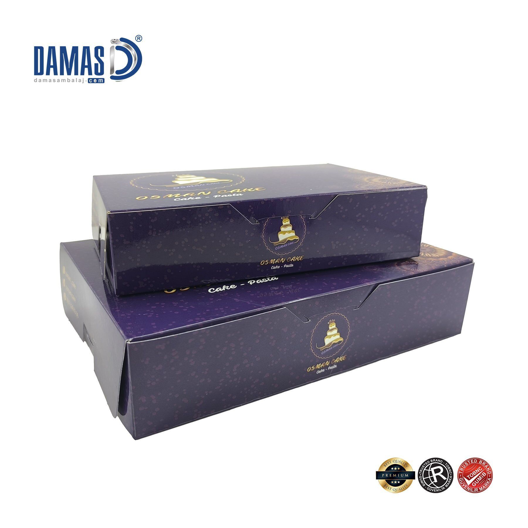 Kurabiye Kutusu 4'lü Kilitli ( Özel Baskı ) 20x19x7 cm - 2.000 adet - İç Dış Selefon + Lak
