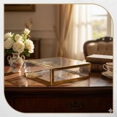 Altın Yaldızlı Asetat Çanta