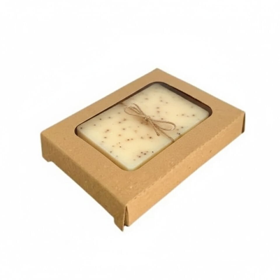 Pencereli Kraft Sabun Kutusu 6x5x1 cm