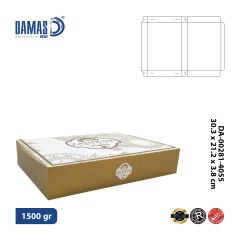 Baklava Kutusu 4’lü Kilitli (Özel Baskı) 3.000 adet - 30.3x21.2x3.8 cm - İç Dış Selefonlu