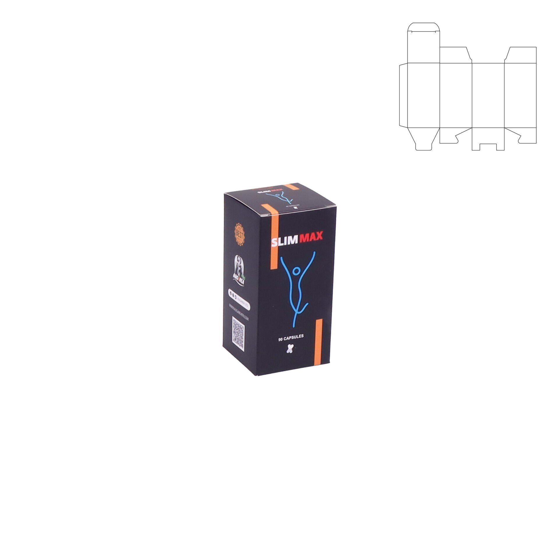 Karton Kutu KK01 (Katlamalı Dip Kilit) 5.000 adet - 8.9x4.9x14 cm - Mat Selefon + Altın Yaldız