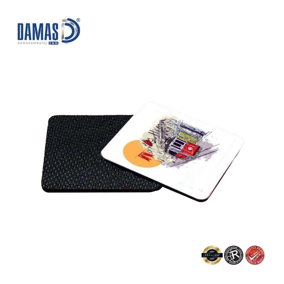 İğne Desen Kauçuk Taban Bardak Altlığı