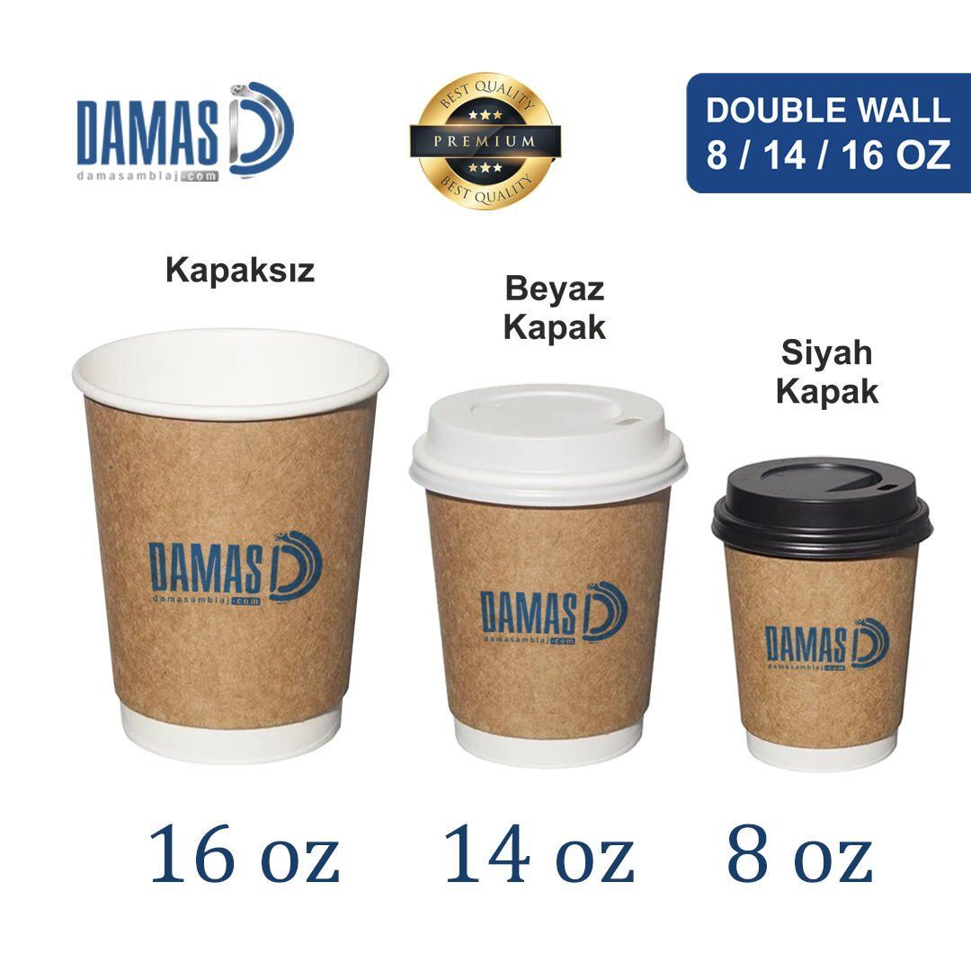 Double Kraft Cup Printed Cmyk - 14 oz - Black - 500,000 pieces