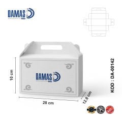 Pasta Kutusu DMPK-002 (Baskılı) 1.000 adet  - 14x10x6.4 cm - İç Dış Selefonlu
