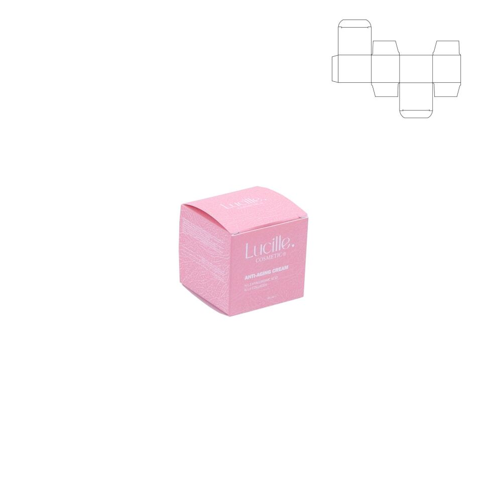 Krem ve Kozmetik Kutusu KADK02 (Amerikan Dip Kilit) 3.000 adet - 7x6x5.9 cm - Mat Selefon + Kabartma Lak