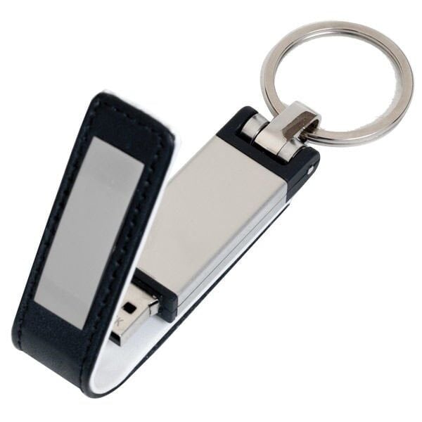 Deri USB Bellek 8230-16GB 32GB Siyah - Çift Yön Lazer Baskı  - 1.000 adet  - 32GB Kapasite