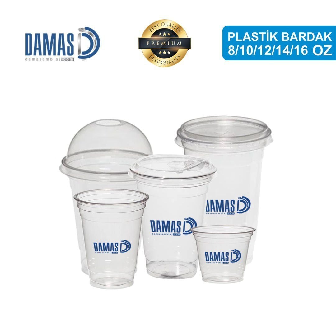 Şeffaf Plastik Bardak PET Baskılı (Kaliteli) 50.000 adet - 8 oz 250 cc 6.5 gr - Tek Renk