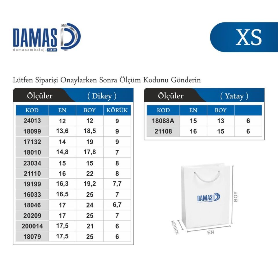 İpli Karton Çanta Baskılı (XS-D3550) 1.000 adet  - Parlak Selefon