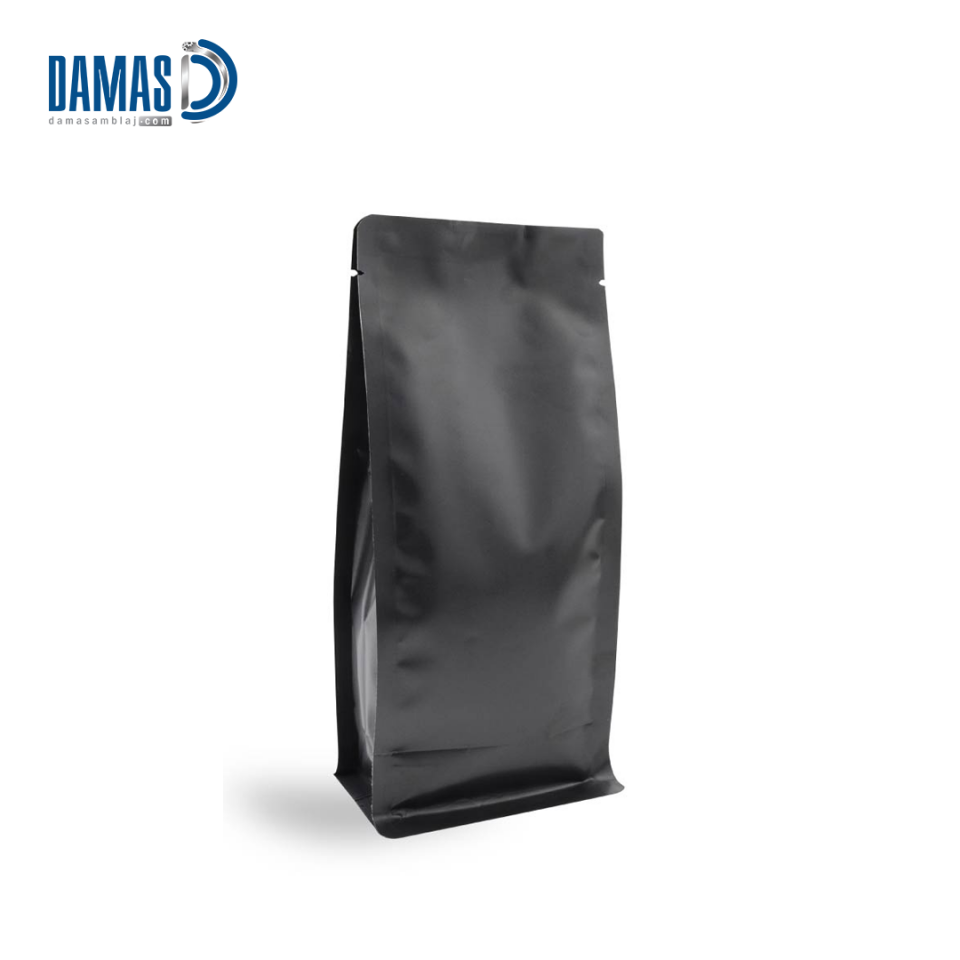 Mat Renkli Metalize Flat Bottom (Baskısız) 12,5x26x8  cm - 500gr - Siyah - 750 adet