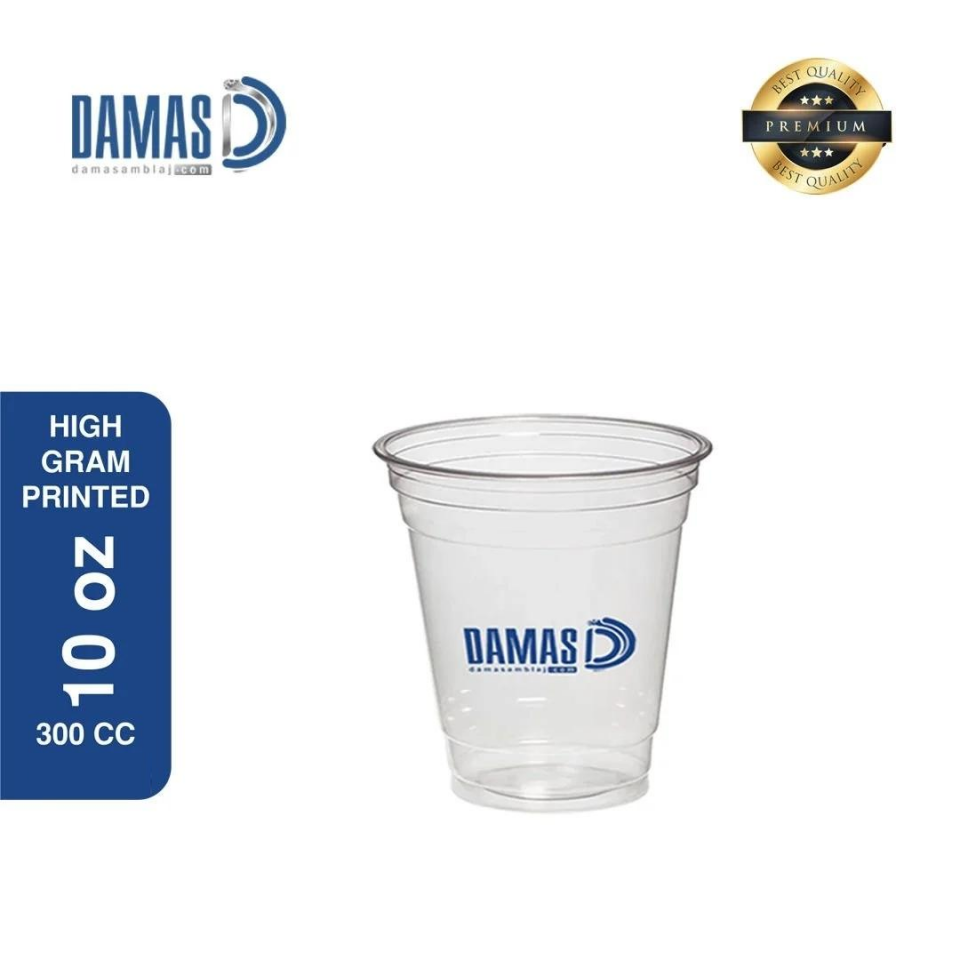 Şeffaf Plastik Bardak PET Baskılı (Kaliteli) 50.000 adet - 8 oz 250 cc 6.5 gr - 2 renk baskı