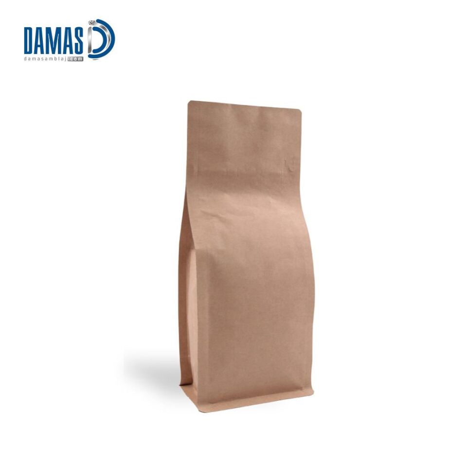 Kraft Pocket Kilitli Metalize Flat Bottom ( Baskısız ) 11,5x21,5x8  cm - 250gr - 1.000 adet