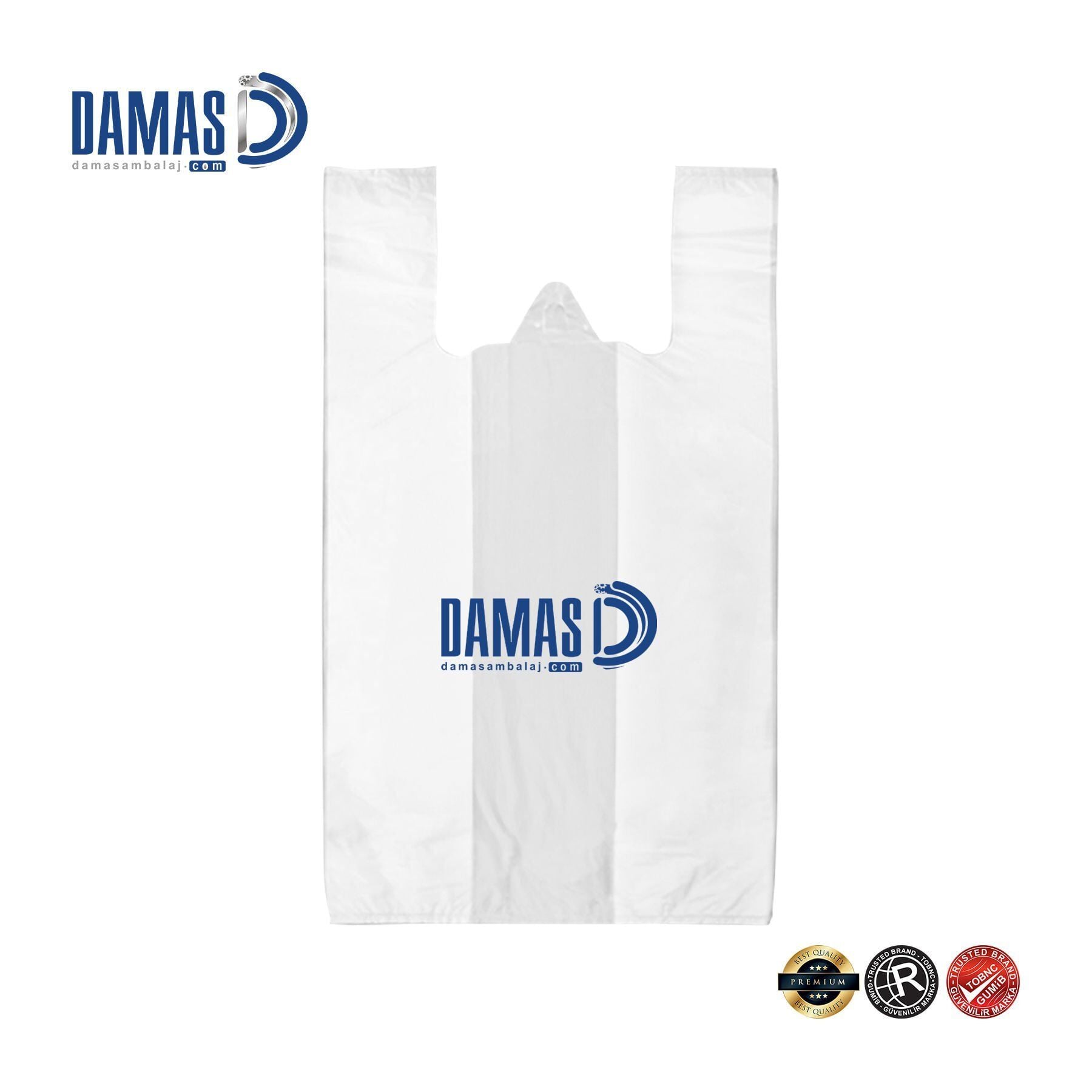 Baskılı Atlet Tipi Hışır Poşet Hışır Market Poşeti - 30x60 cm - Tek Renk - 150 kg