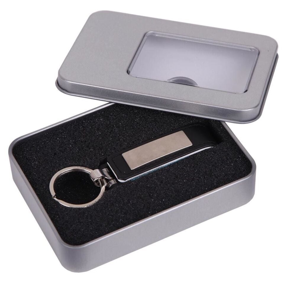 Deri USB Bellek 8230-16GB 32GB Siyah - Çift Yön UV Baskı  - 100 adet - 32GB Kapasite