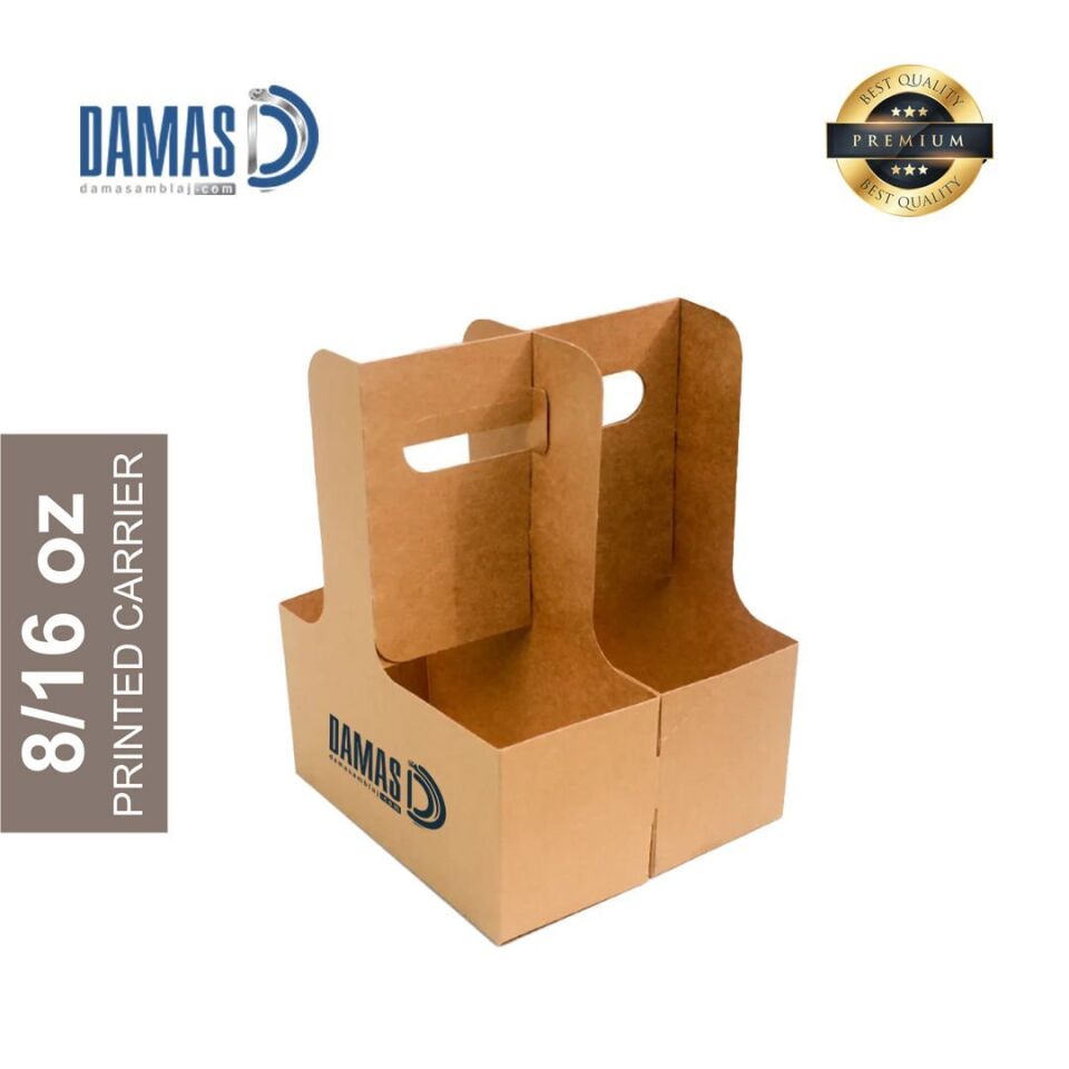 Karton Bardak Taşıyıcı Saplı Standart 2'li (Baskılı) 5.000 adet - 8-16 oz