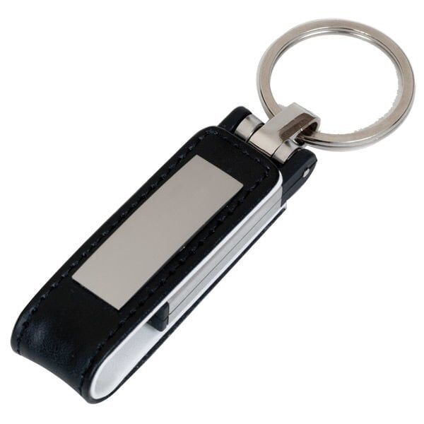 Deri USB Bellek 8230-16GB 32GB Siyah - Çift Yön UV Baskı  - 250 Adet - 32GB Kapasite