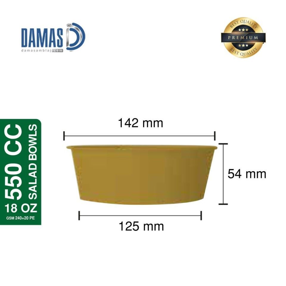 Salata Kasesi Kraft ( Baskılı / Baskısız ) Baskısız - 25.000 adet - 26 OZ 750 cc  - Yok