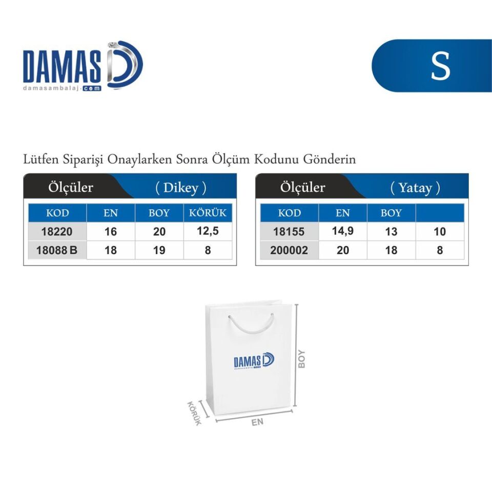 İpli Karton Çanta Baskılı (S-D3064) 500 adet - Mat Selefon + Altın Yaldız