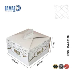 Pasta Kutusu (Baskılı) 1.000 adet  - 20.5x15x20.5 cm - İç Dış Selefonlu