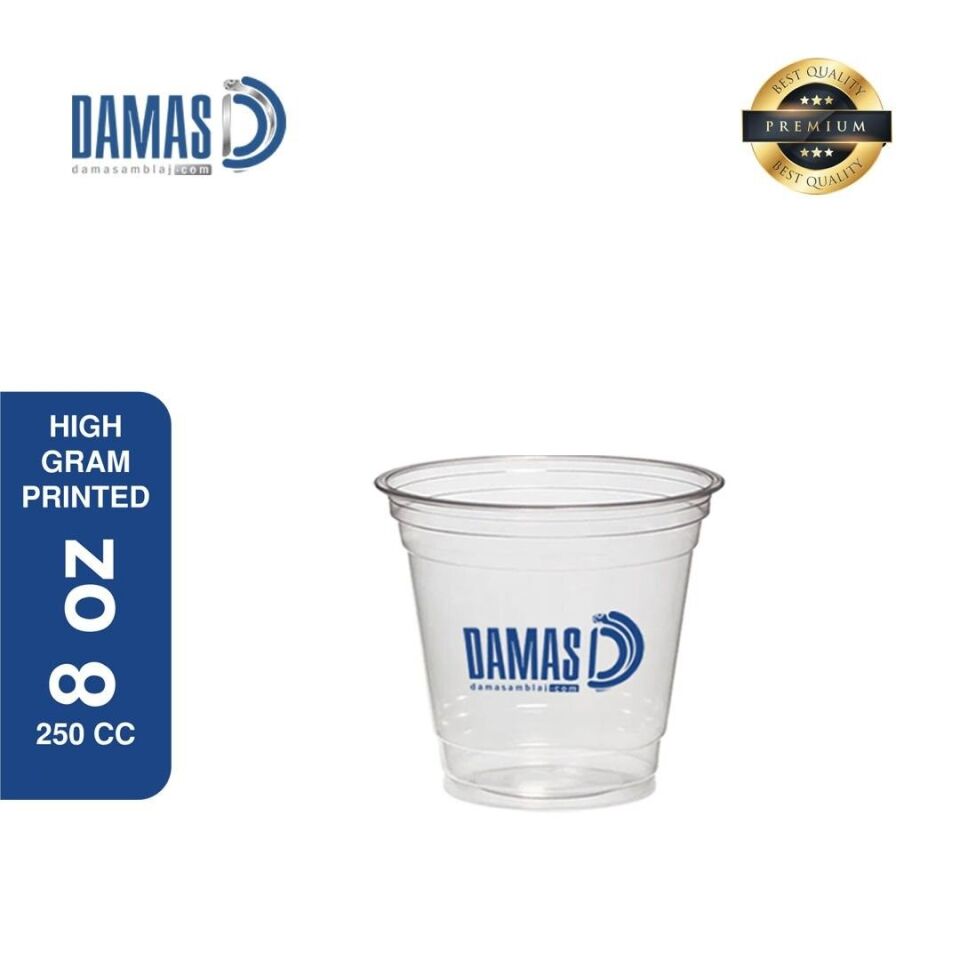 Şeffaf Plastik Bardak PET Baskılı (Kaliteli) 2 renk baskı  - 100.000 adet - 14 oz 400 cc