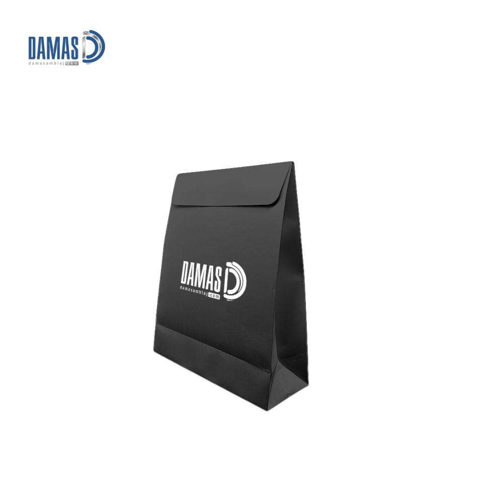 Tek Yön Baskılı Siyah Kraft Hediye Paketi 500 Adet - 30x9x38 cm