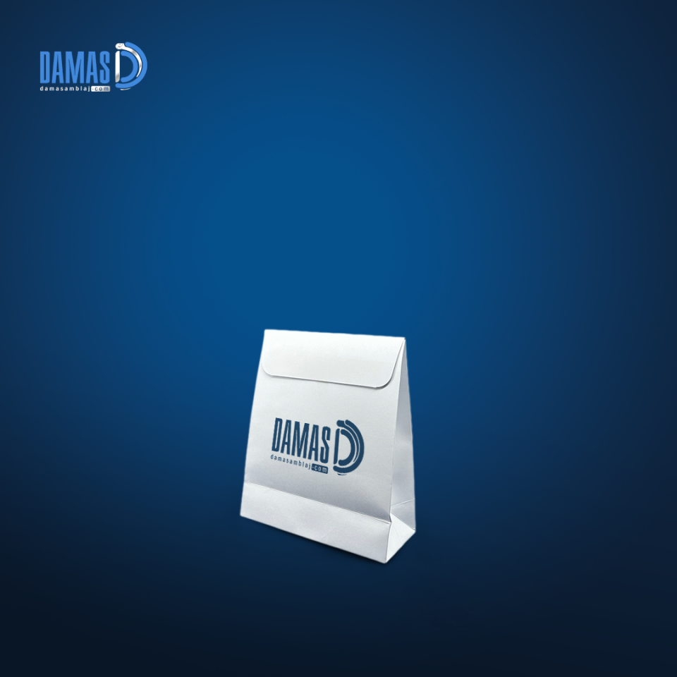Tek Yön Baskılı Beyaz Kraft Hediye Paketi 100 adet - 17x7x20 cm