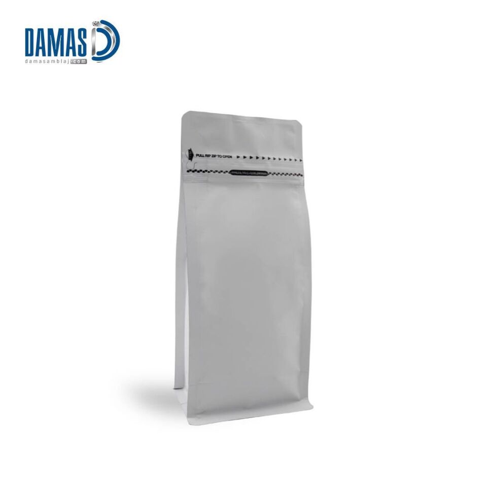 Mat Pocket Kilitli Renkli Metalize Flat Bottom ( Baskısız ) Beyaz  - 500 Adet - 14x36x9,5  cm - 750gr