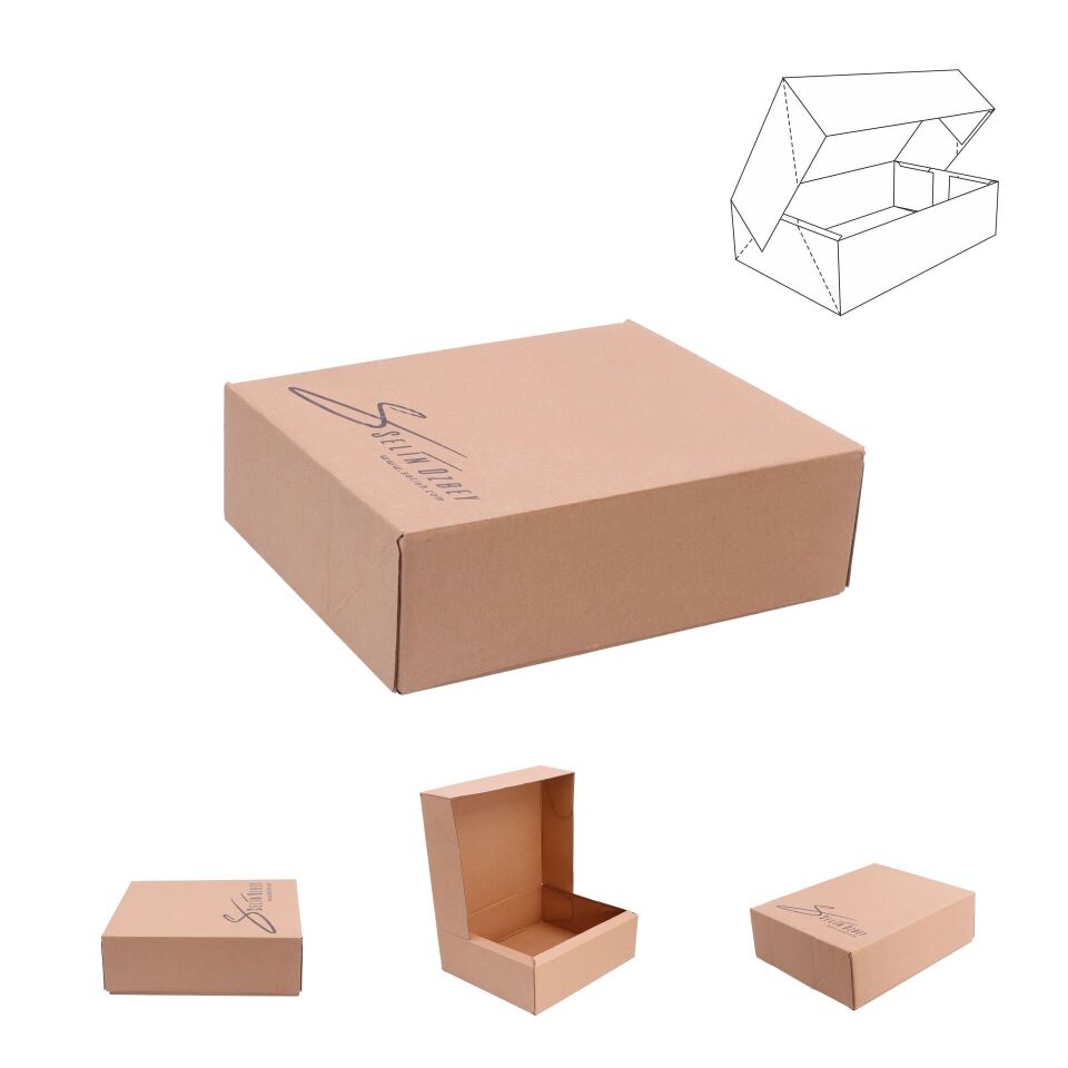 Ondüle E-Ticaret Kargo Kutusu EKK-001 Ofset Baskı - 3.000 adet - 31,5x27,5x10 cm - Yok
