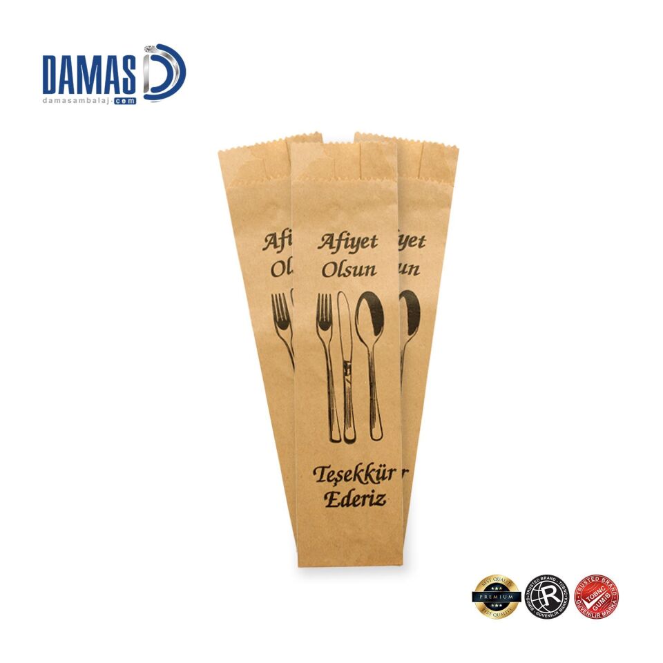 Çatal Kaşık Kılıfı İki Renk - Beyaz Sülfit - 8x27 cm - 500 kg
