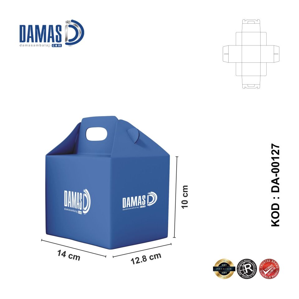 Pasta Kutusu DMPK-002 (Baskılı) 1.000 adet  - 20x10x12.5 cm - İç Selefonlu