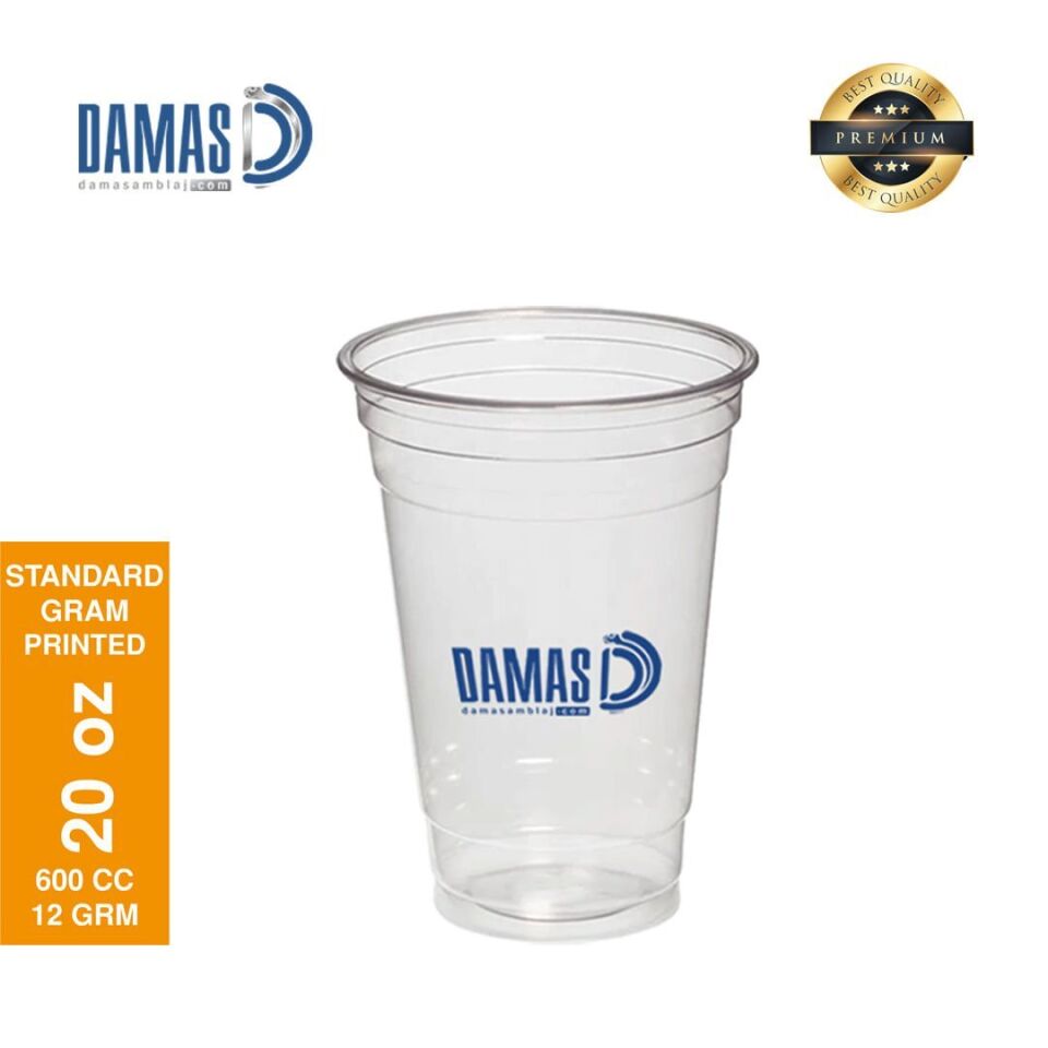 Şeffaf Plastik Bardak PET Baskılı (Normal) Tek Renk - 50.000 adet - 24 oz 700 cc 14 gr