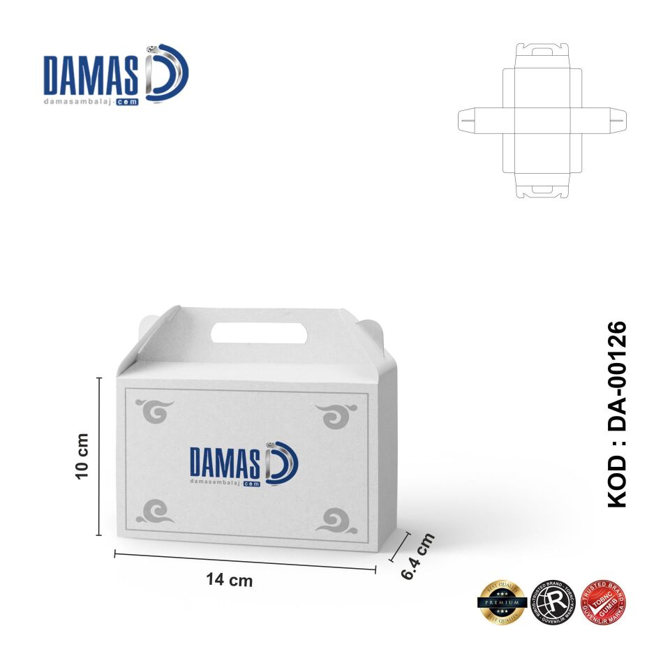 Pasta Kutusu DMPK-002 (Baskılı) 1.000 adet  - 28x10x12.8 cm - İç Dış Selefonlu