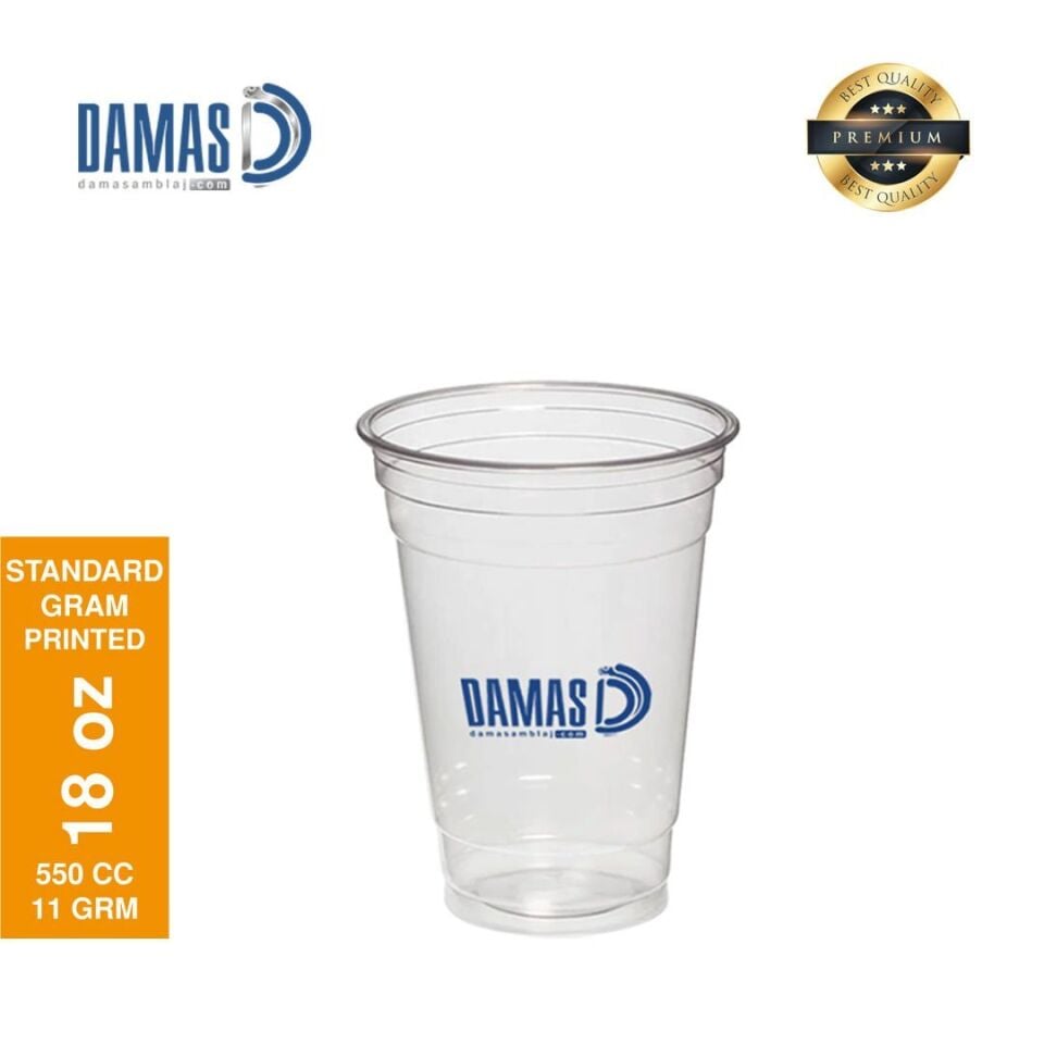 Şeffaf Plastik Bardak PET Baskılı (Normal) 2 renk baskı  - 100.000 adet - 24 oz 700 cc 14 gr