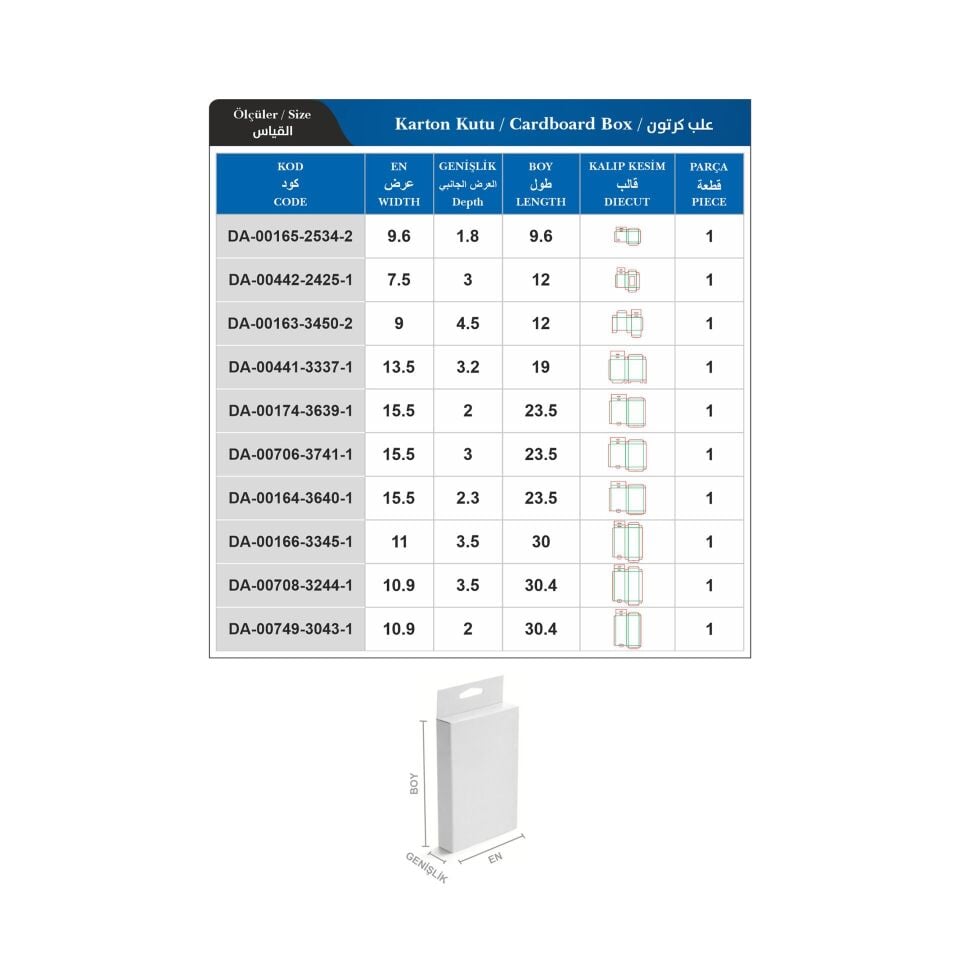 Askılı Karton Kutu ( Stand İçin )