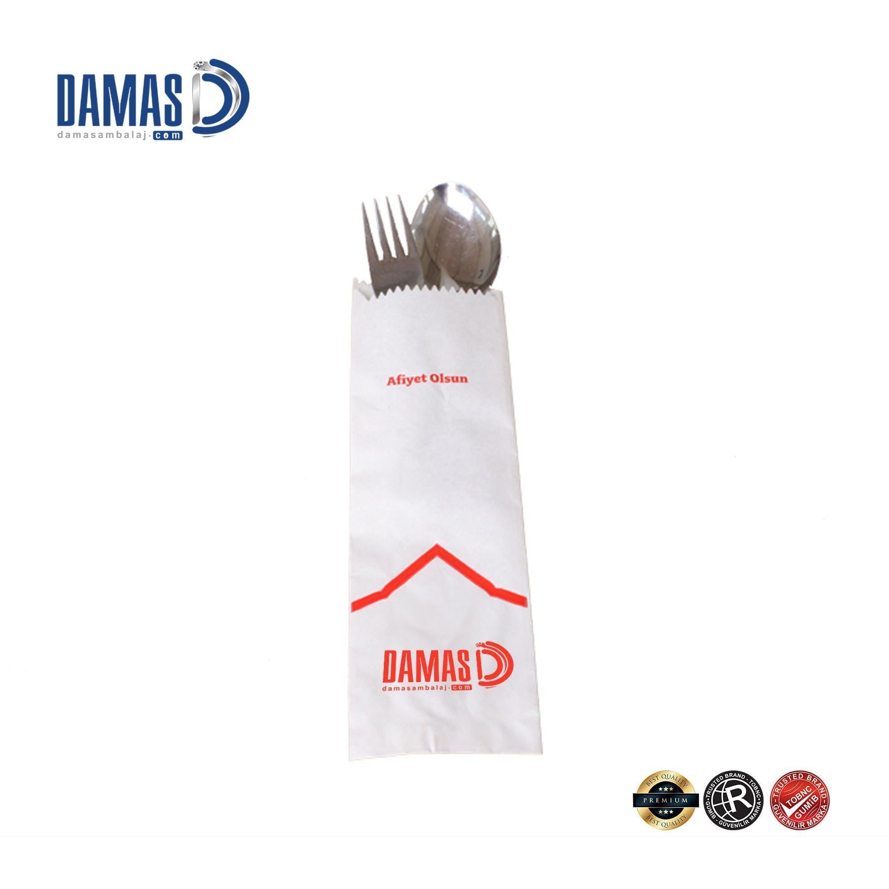 Çatal Kaşık Kılıfı Tek Renk - Kraft Şamua - 8x21 cm - 150 kg