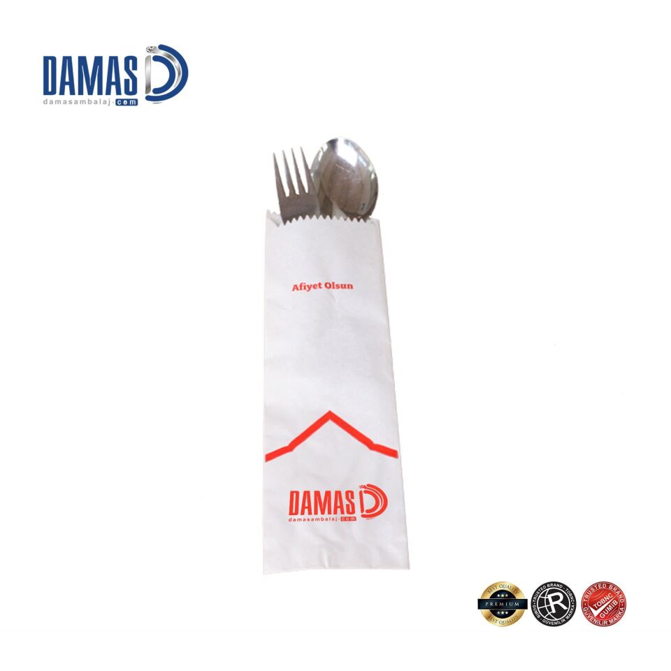 Çatal Kaşık Kılıfı Tek Renk - Kraft Şamua - 8x21 cm - 150 kg