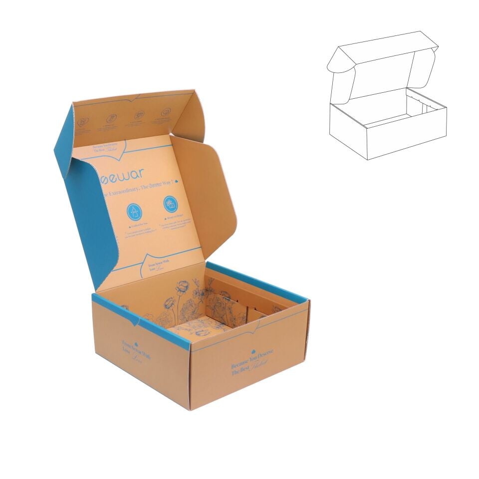E-Ticaret Kargo Kutuları EKK-002 Tek Yön Baskılı (LAKLI) - 1.000 adet  - 38x32x11cm