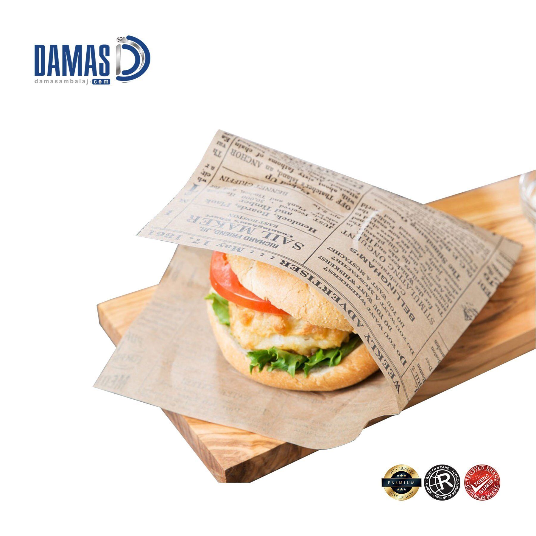 Hamburger Kesesi İki Renk - Kraft Şamua - 15x16 cm - 1000 kg