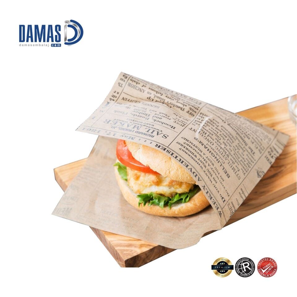 Hamburger Kesesi İki Renk - Kraft Şamua - 15x16 cm - 1000 kg