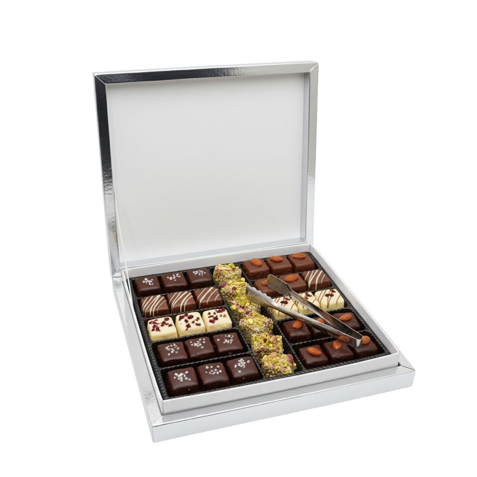 Lambalı Karton Çikolata Kutuları Montajlı - 1.000 adet  - 24x15x5 cm - 600G - Mat Selefon