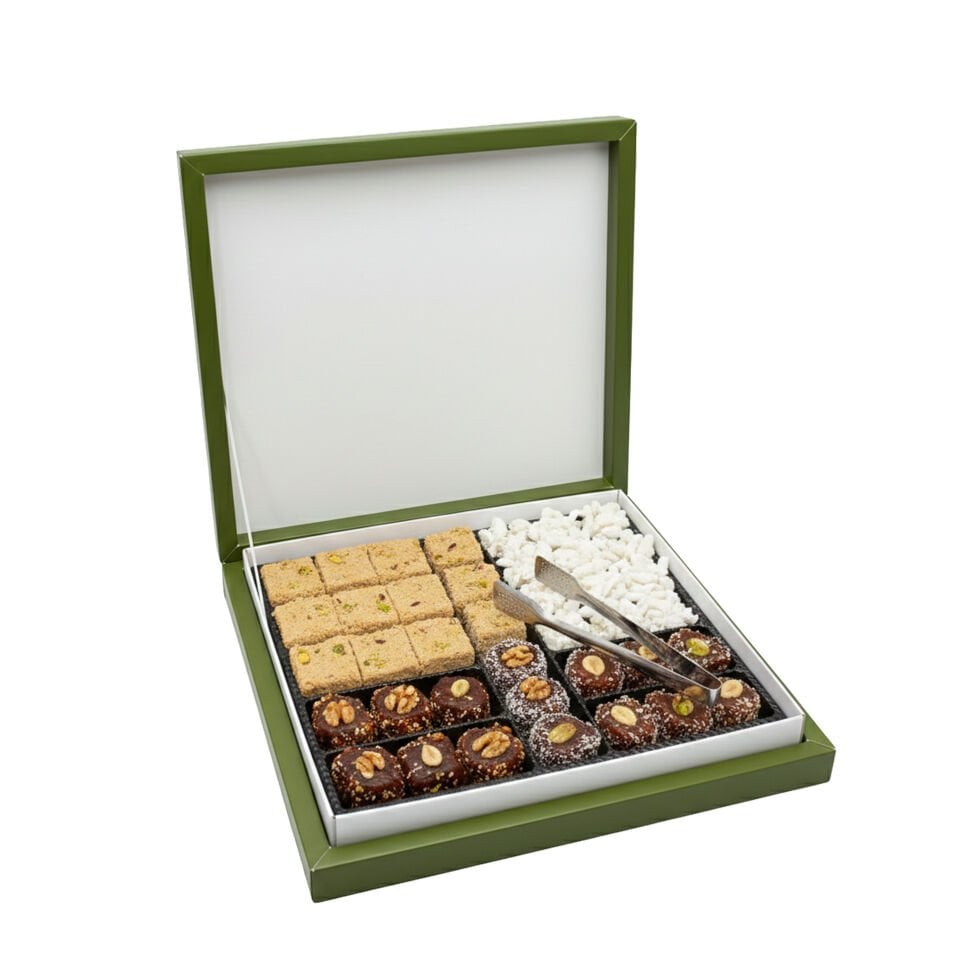 Lambalı Karton Çikolata Kutuları Montajlı - 5.000 adet - 20,5x16x5 cm - 350G - Mat Selefon + Kabartma Lak