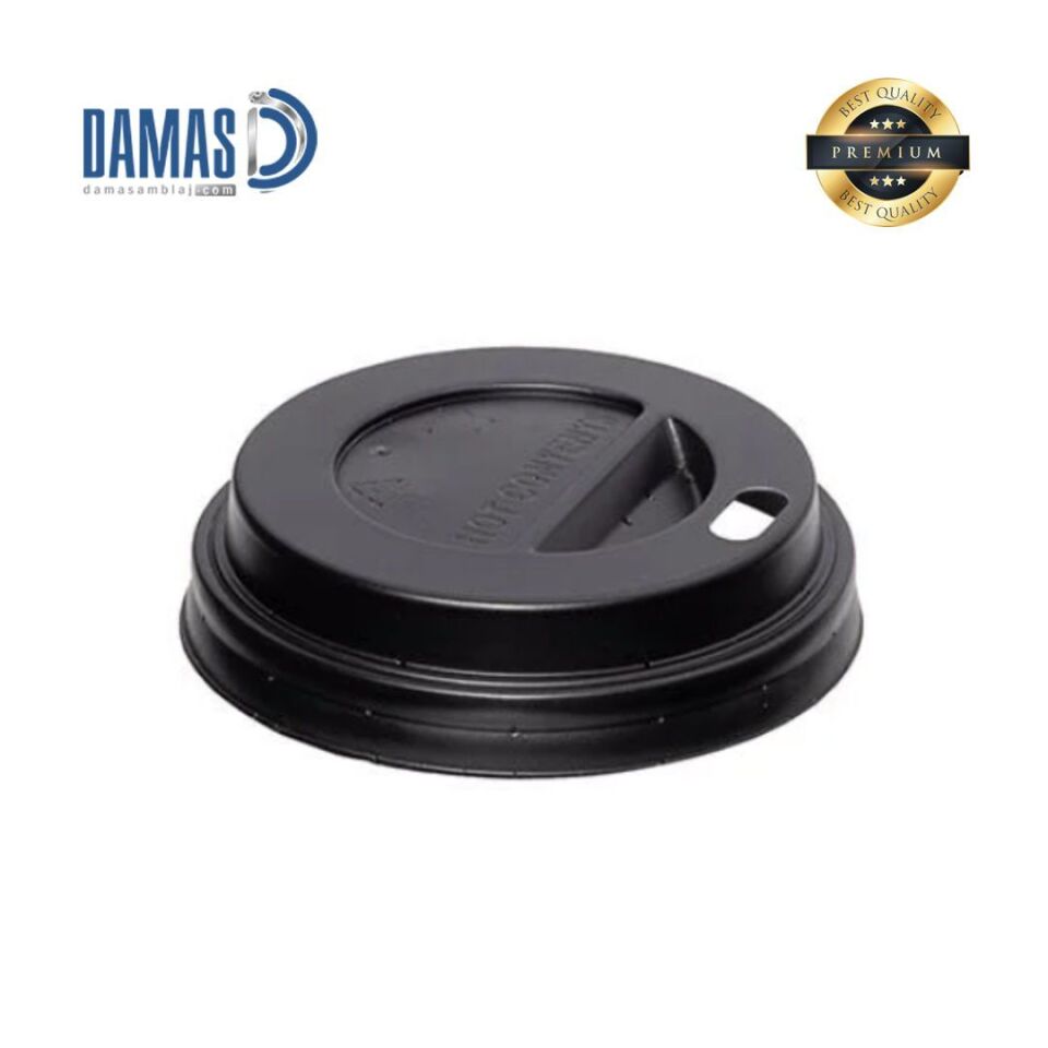 Karton Bardak Kapağı (Plastik) Siyah - 3.000 adet - 8-9-12 OZ