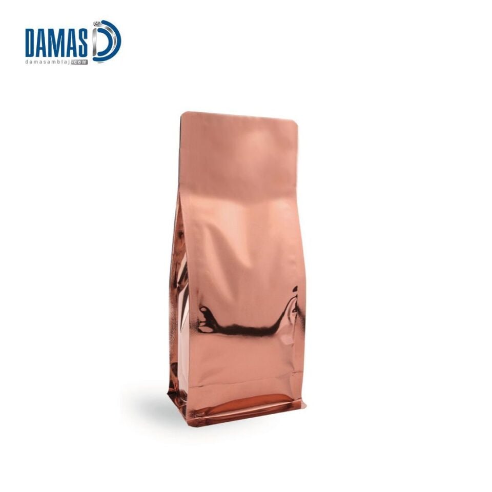 Parlak Renkli Metalize Flat Bottom (Baskısız) 11,5x20x8 cm - 250gr - 1.000 adet - Kahverengi