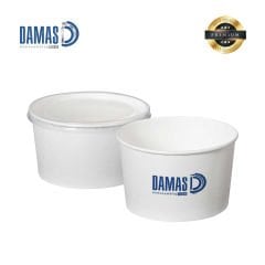 White cardboard soup bowl