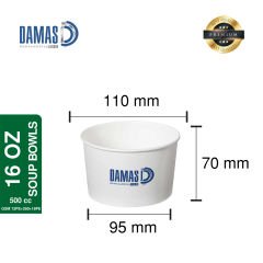 Beyaz Karton Çorba Kasesi ( Baskılı / Baskısız ) 16 OZ - 500 cc  - Baskılı - 100.000 adet - Yok
