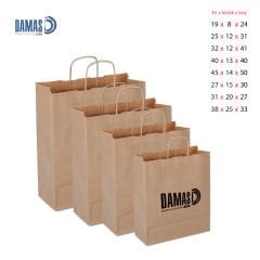 Burgu Saplı Kraft Kağıt Çanta Kahverengi