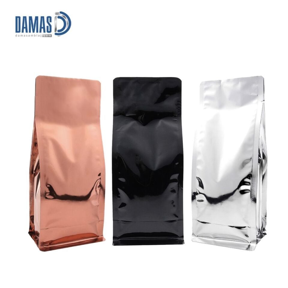 Parlak Renkli Metalize Flat Bottom (Baskısız) 14x35x9,5  cm - 750gr - 500 Adet - Siyah