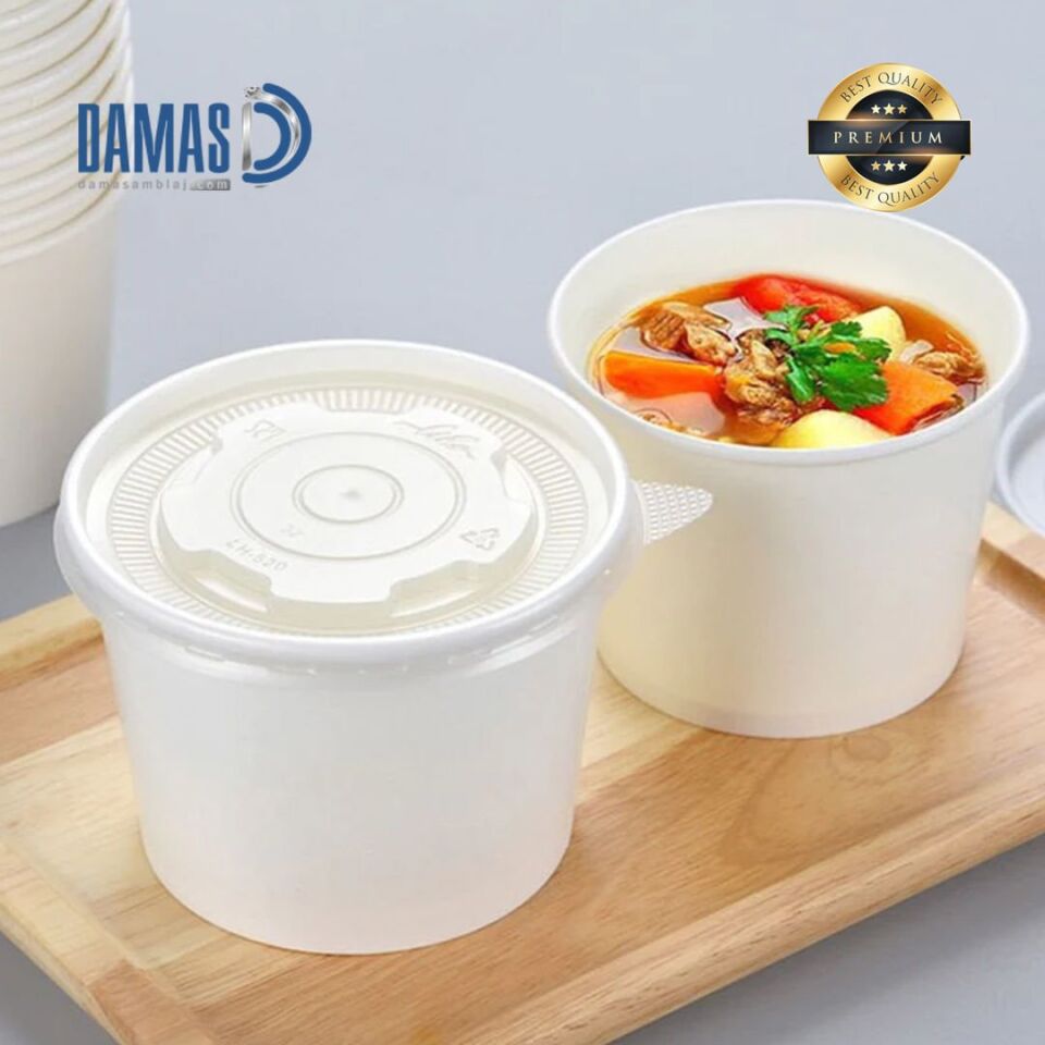Beyaz Karton Çorba Kasesi ( Baskılı / Baskısız ) 16 OZ - 500 cc  - Baskısız - 25.000 adet - Yok