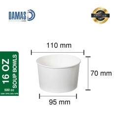 Beyaz Karton Çorba Kasesi ( Baskılı / Baskısız ) 16 OZ - 500 cc  - Baskısız - 50.000 adet - Yok
