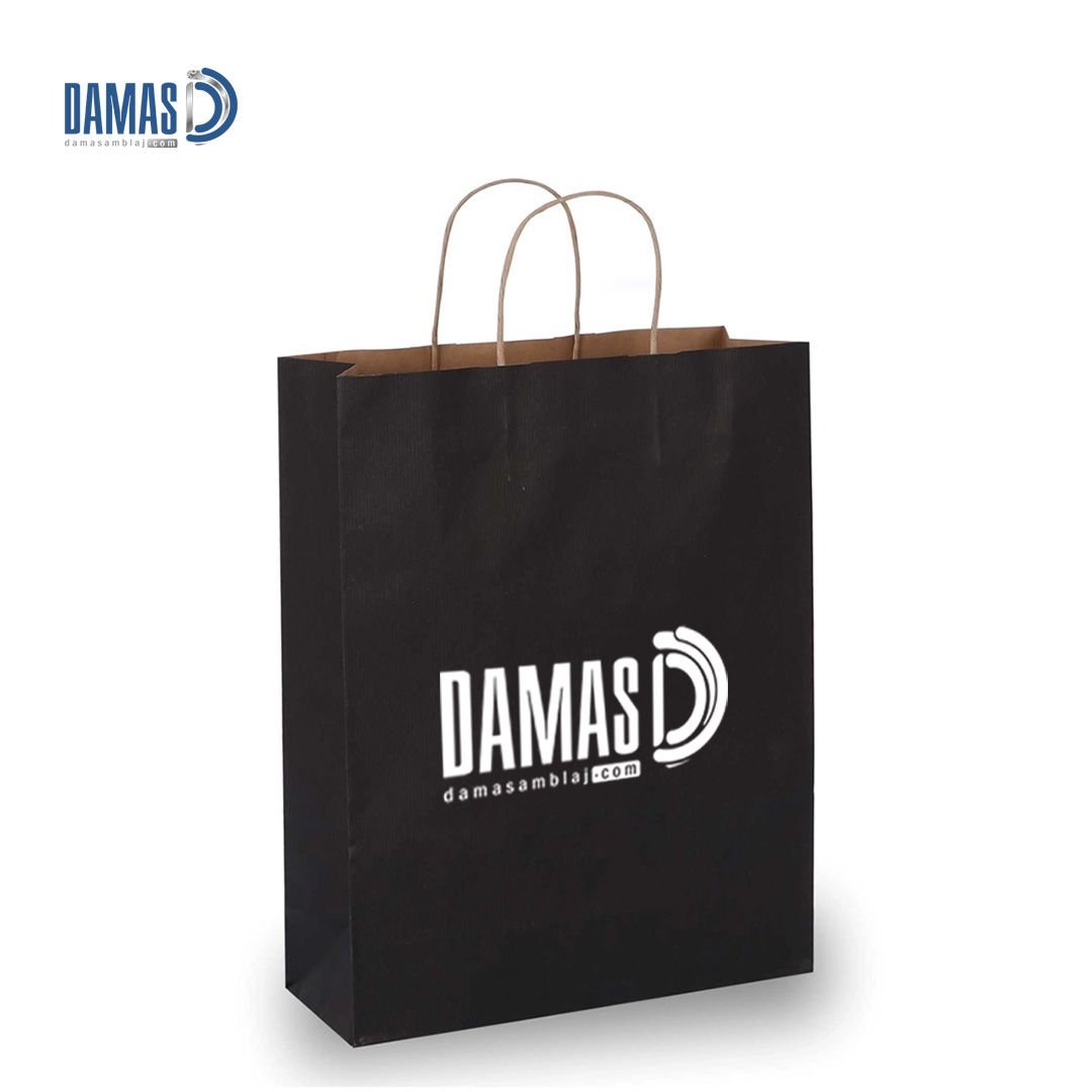 Black printed paper bags