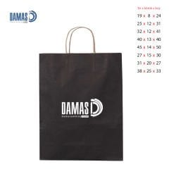 Black printed paper bags
